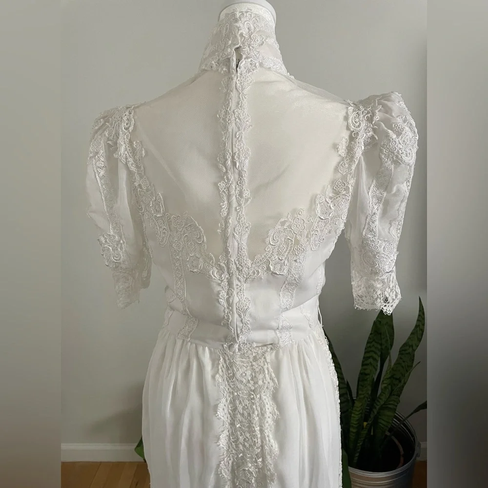 Vintage 70s Handmade Cottage-core/Prairie/Boho Wedding Maxi Dress - Picture 9 of 9